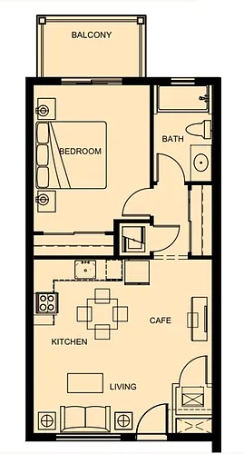 Floor plan Model B- Balcony
