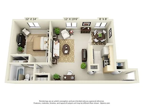 Floor plan Plan A 1 Bed 1 Bath