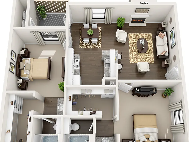 B: 2 Bed 2 Bath B: 2 Bed 2 Bath