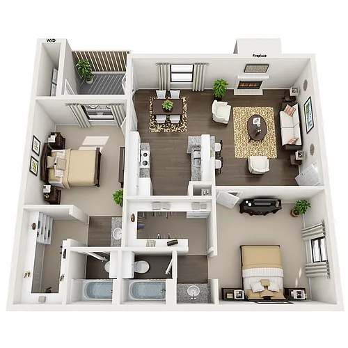 Floor plan B1 - 2X2