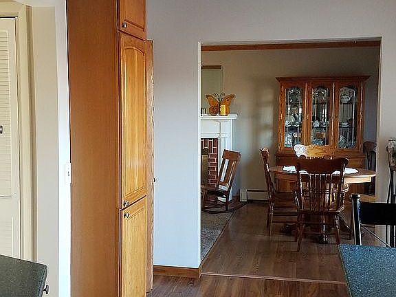 View from kitchen to dining 