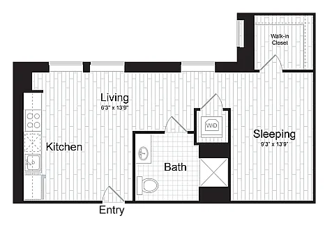 Floor plan JR 1BR A