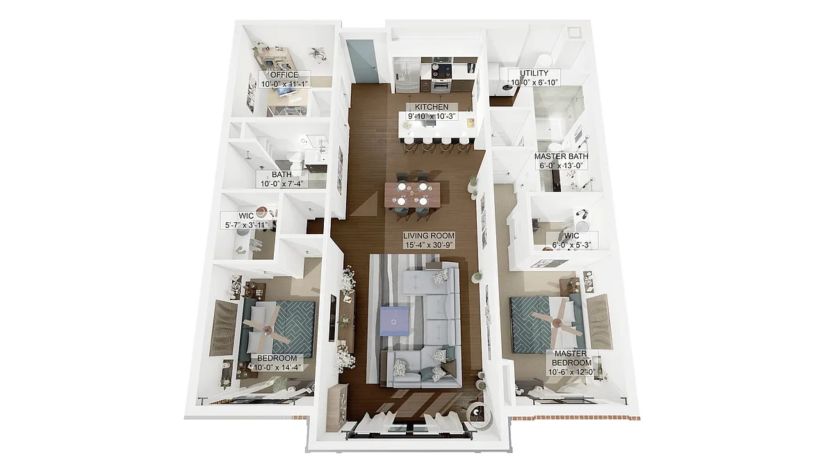 Floor plan 2 Bedroom 2 Bathroom