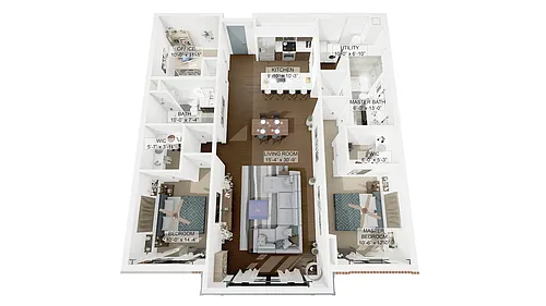 Floor plan 2 Bedroom 2 Bathroom