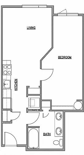Floor plan 1 Bed 1 Bath I