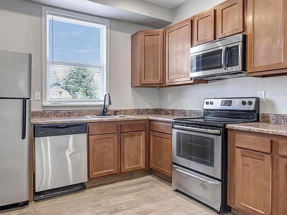Open kitchen with lots of natural light.