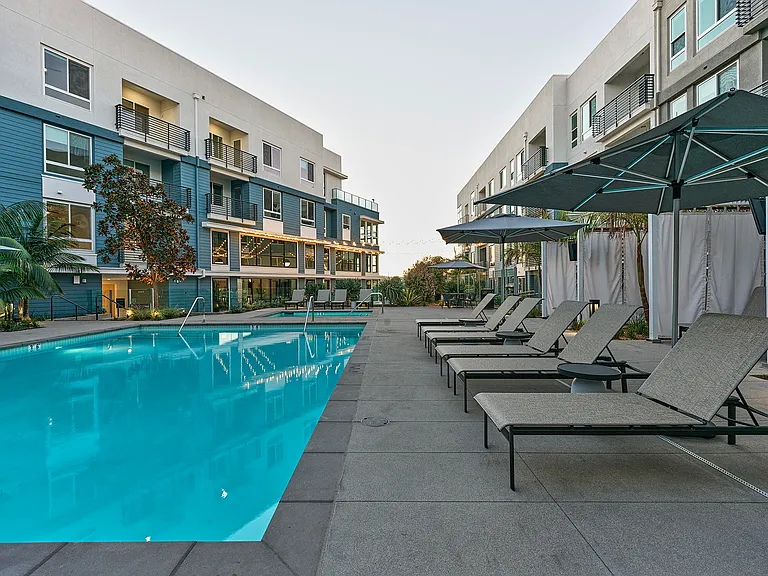 Pool with lounge chairs