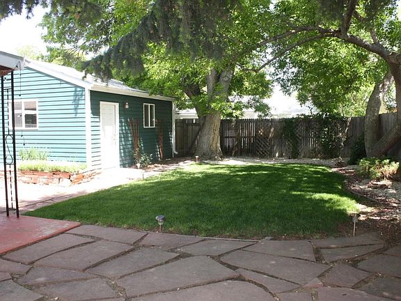 Back yard, deck and garage
