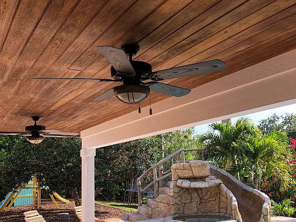 Covered, pavered patio