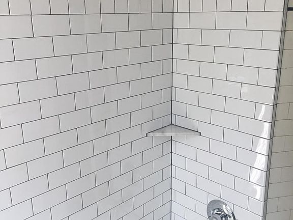 Newly tiled shower