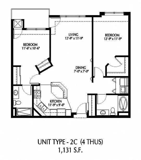 Floor plan Two Bedroom - C