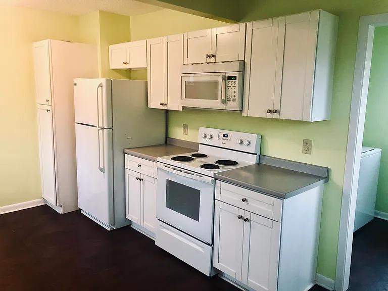 Kitchen with lots of storage.