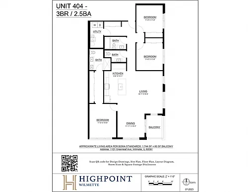 Floor plan 3 Bed 2.5 Bath