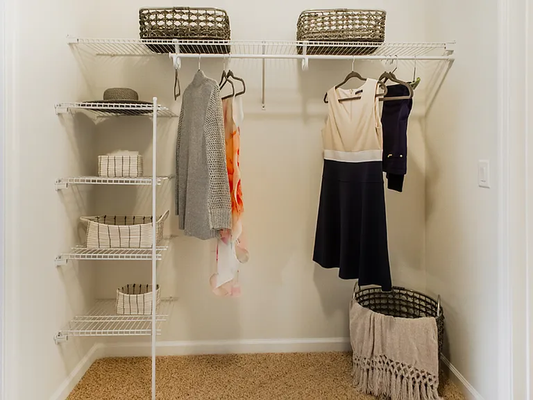 Spacious oversized through closets
