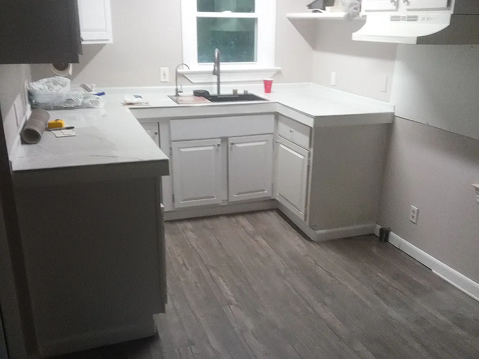 Kitchen with overhead light