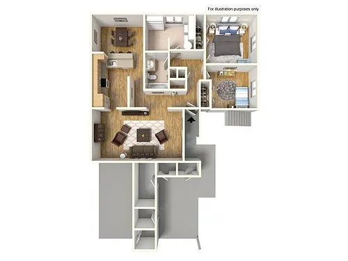 Floor plan 2-Bedroom Apartment Helemano