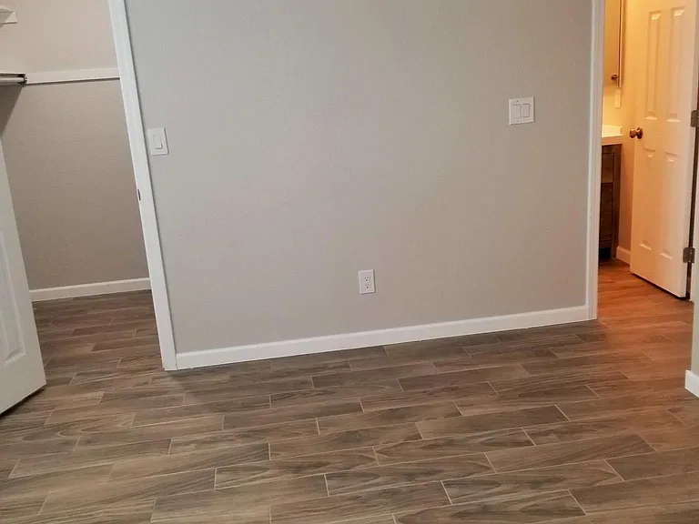 master bedroom with walk-in closet and bathroom