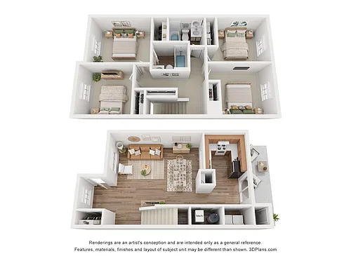 Floor plan 4x2 Townhouse