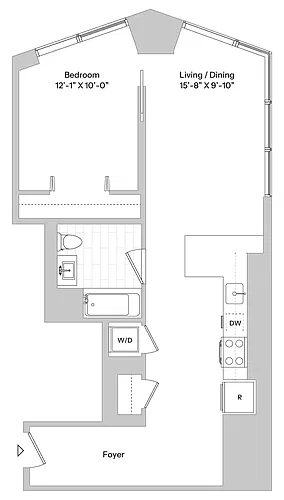 Floor plan A4.1 | 1 Bed | 1 Bath