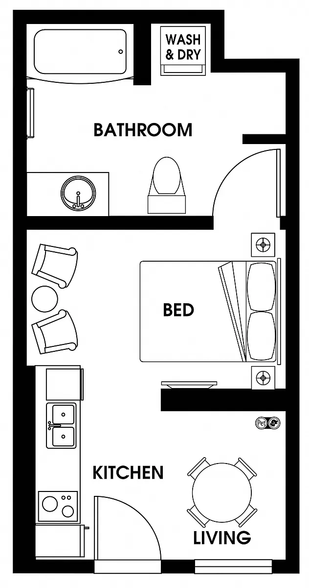 Floor plan Micro Flat M3