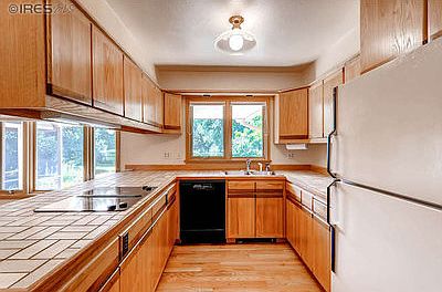 Kitchen with wood floors