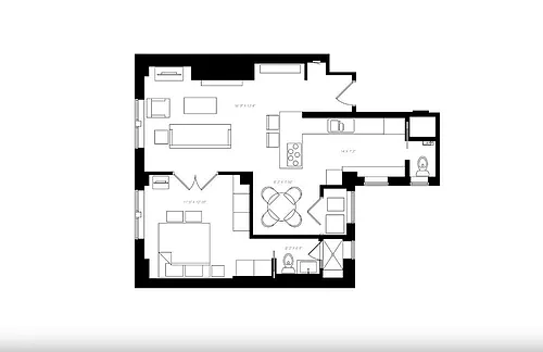 Floor plan 1 Bed Apartment