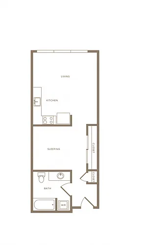 Floor plan A2 Open 1x1