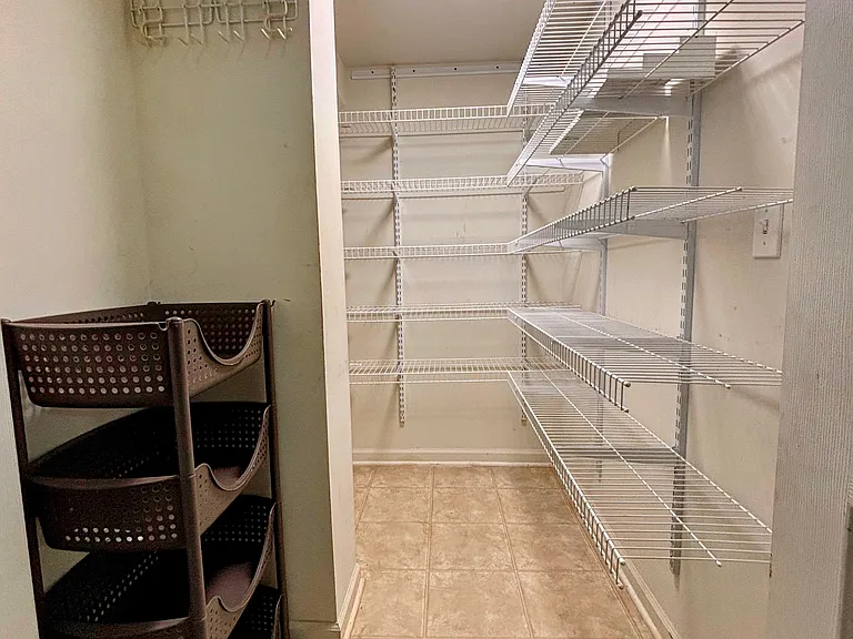 Walk-in pantry with plenty of shelves