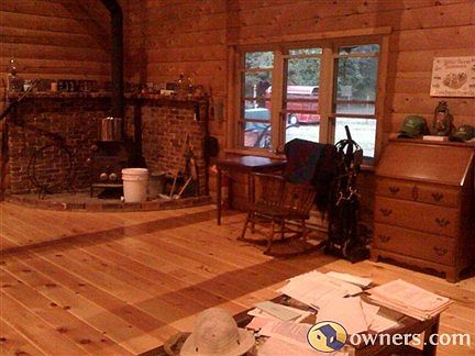 Great room with wood stove