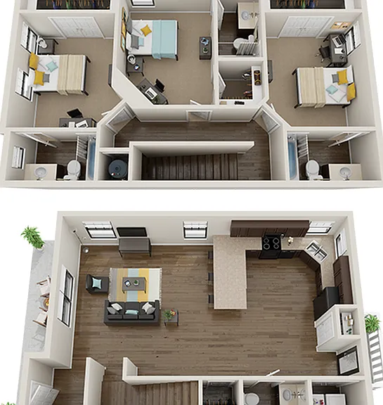 3x3.5 COTTAGE - 1715 SQ FT- The Collective at Norman