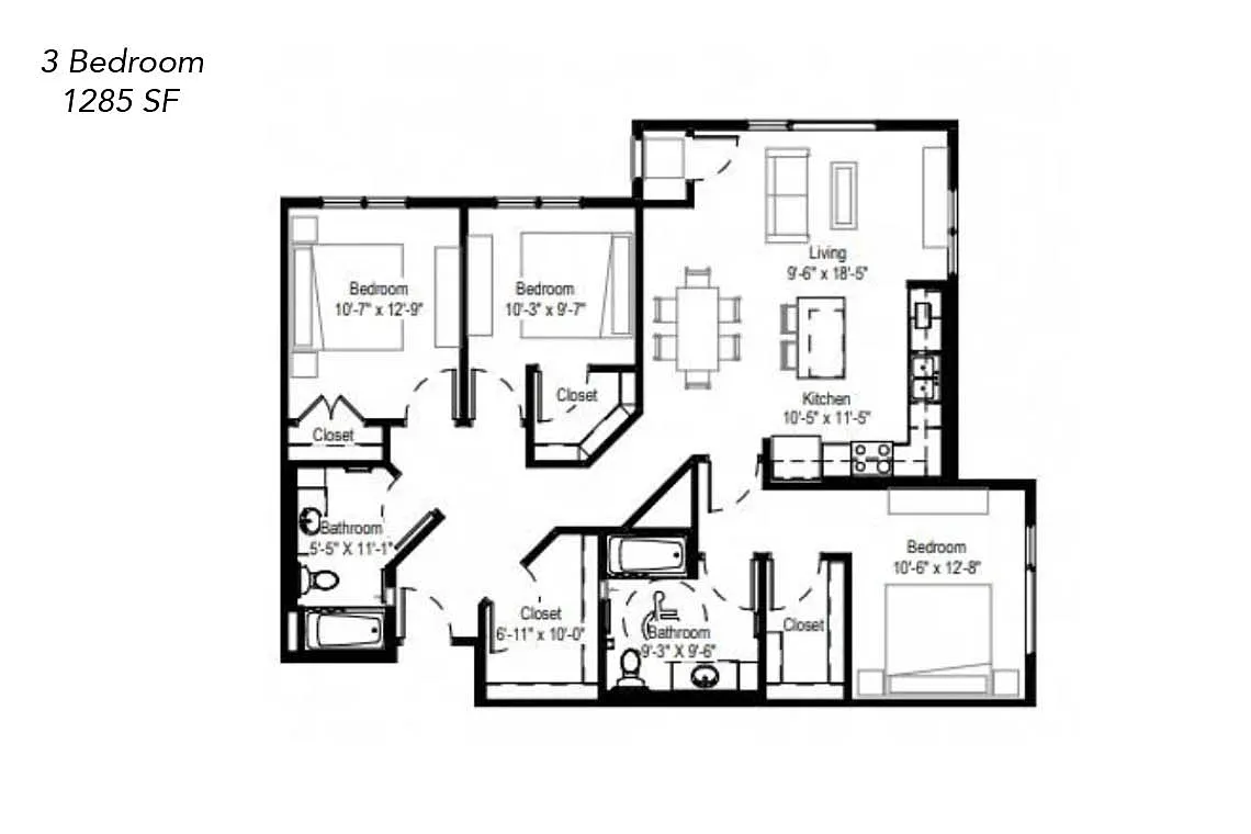 Floor plan Two Bedroom