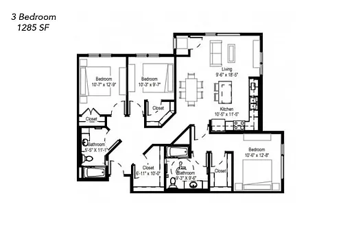 Floor plan Two Bedroom