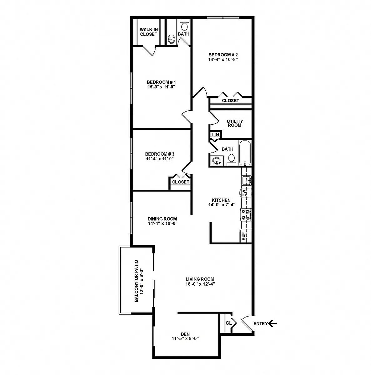 Floor plan Westbury Deluxe (Den)