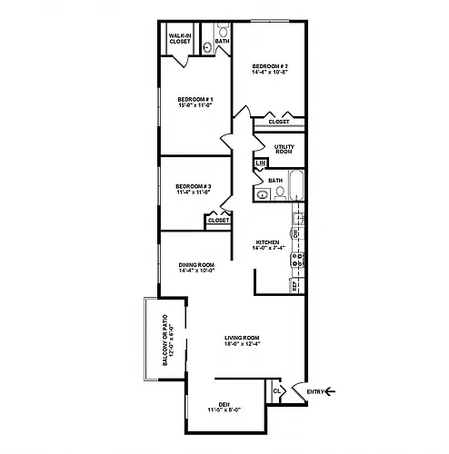 Floor plan Westbury Deluxe (Den)