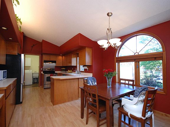 Bright kitchen dining area with great built ins