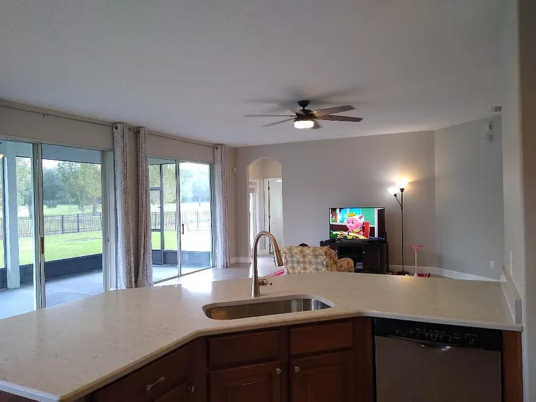 Large Family room off kitchen