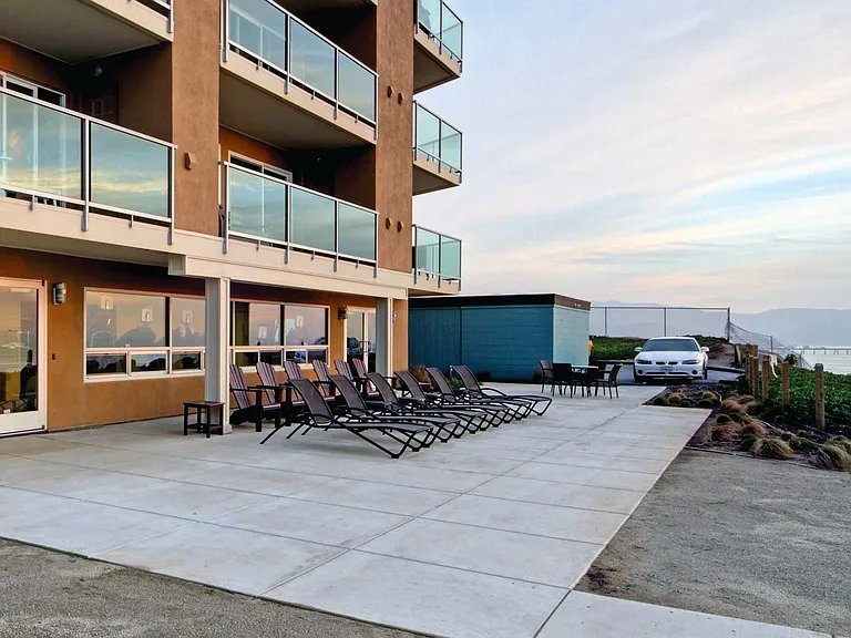 Outdoor patio overlooking the Pacific Ocean
