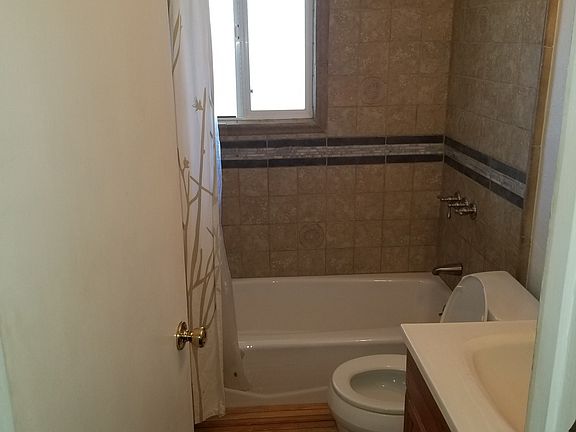 New cast iron tub and tile.