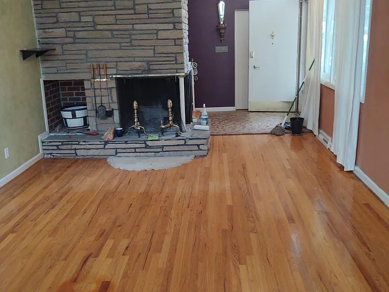 Living room with fireplace