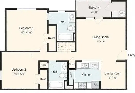 Floor plan Two Bedroom