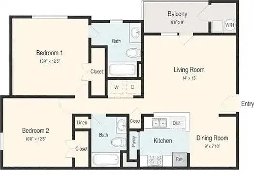 Floor plan Two Bedroom