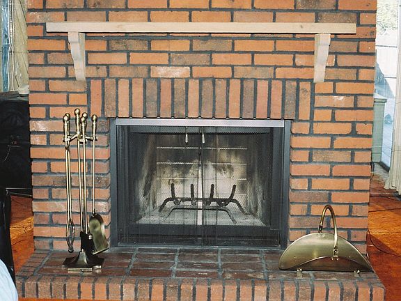 Wood burning fireplace
