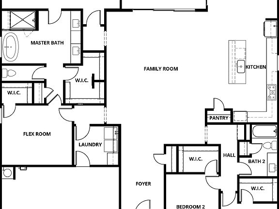 The spacious Fairview has a wonderful open-concept layout.
