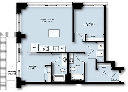 Floor plan Nolo 2 Bed 2 Bath C4