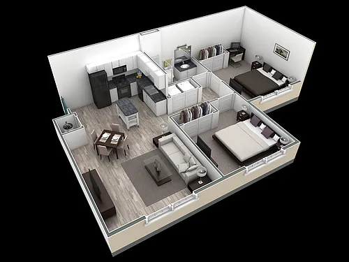 Floor plan 2-1 BR Retreat Overlook