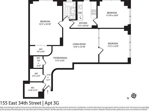 2nd image of 155 E 34th St APT 3G