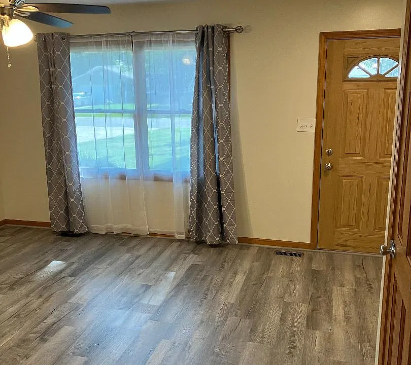 living room and front door