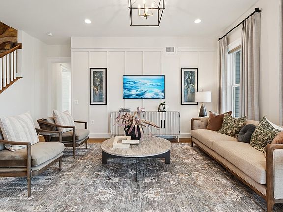 The family room in the Matisse model single family home at Lakeside at Trappe by Brookfield Resident