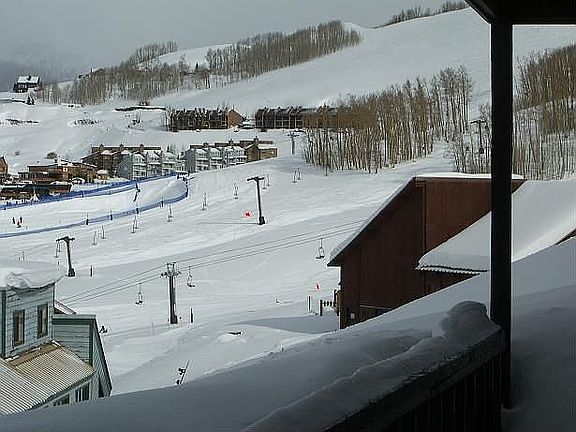 View of ski lifts from deck - co close!