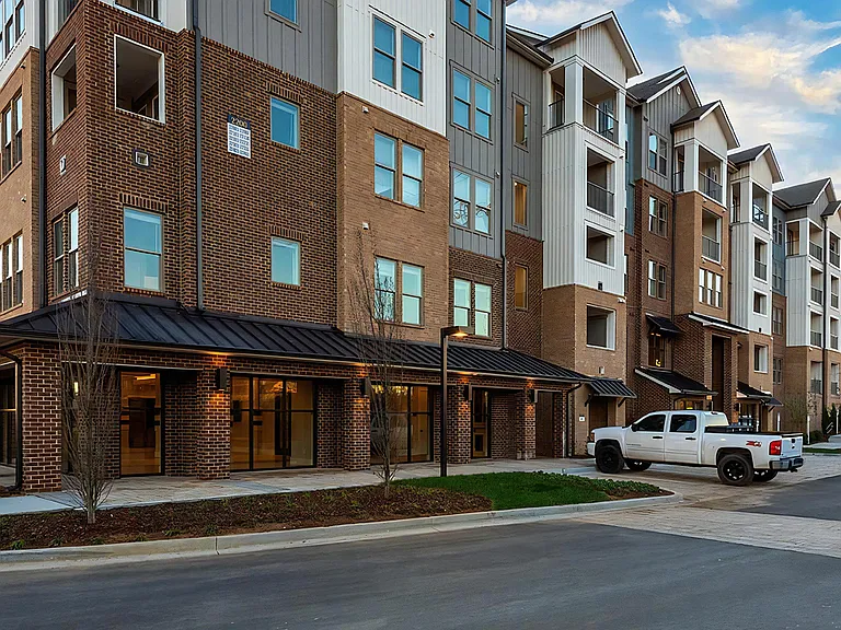 Street-Level View of Community Entrance and Units